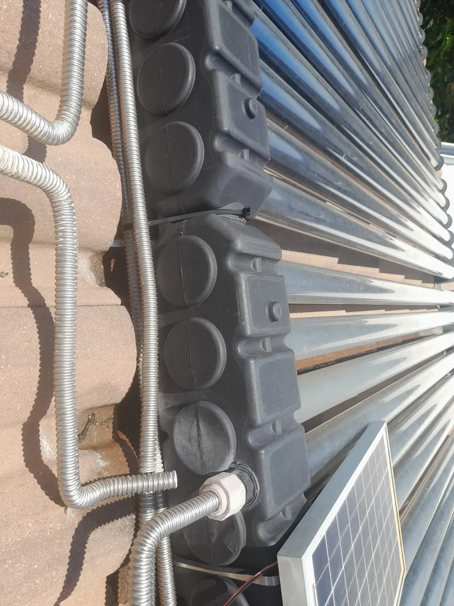 roof structure and plumbing requirements for a 200 litre solar geyser installation