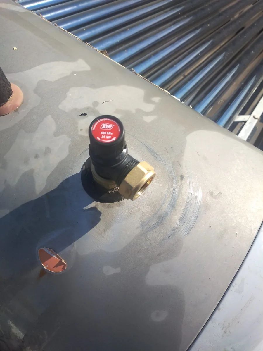 pressure relief safety valve fitted to a 200 litre solar geyser